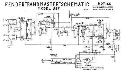 Fender - Bandmaster 5e7 -Schematic Thumbnail