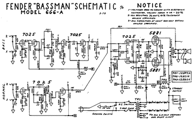 Prowess Amplifiers - Fender - Schematics - Bassman 6g6a - Schematic