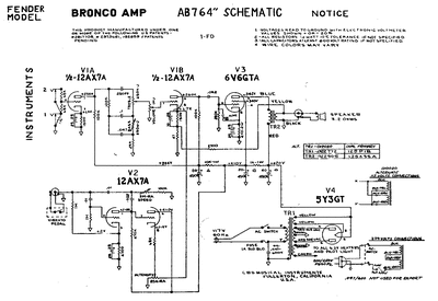 Fender - Bronco ab764 -Schematic Thumbnail