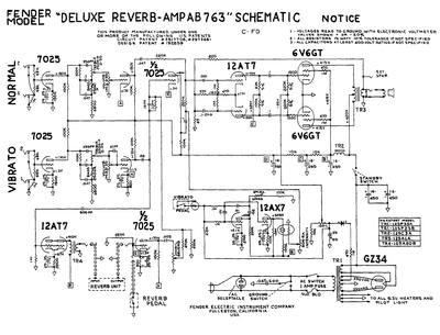 Fender - Deluxe Reverb ab763 -Schematic Thumbnail