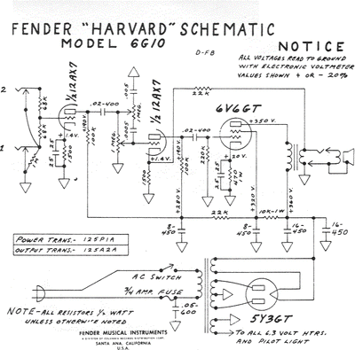 Prowess Amplifiers - Fender - Schematics - Harvard 6g10