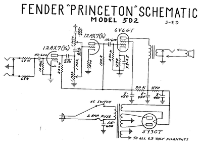 Fender - Princeton 5d2 -Schematic Thumbnail