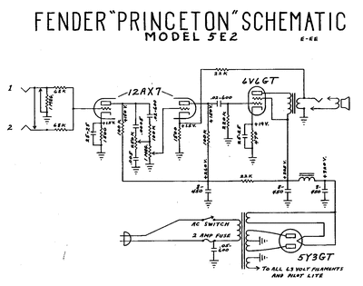Fender - Princeton 5e2 -Schematic Thumbnail