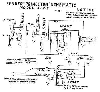 Fender - Princeton 5f2a -Schematic Thumbnail