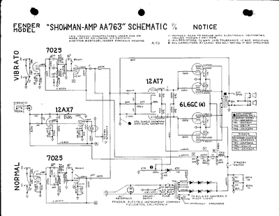 Fender - Showman aa763 -Schematic Thumbnail