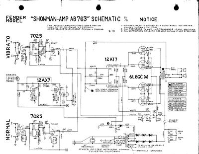 Fender - Showman ab763 -Schematic Thumbnail