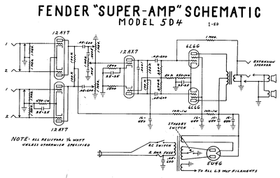 Fender - Super 5d4 -Schematic Thumbnail