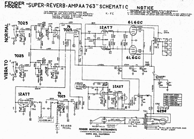Fender - Super Reverb aa763 -Schematic Thumbnail