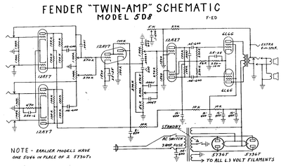 Fender - Twin 5d8 -Schematic Thumbnail