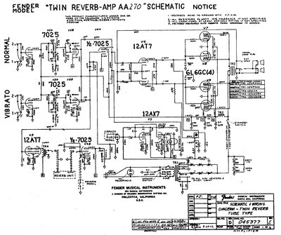 Fender - Twin Reverb aa270 -Schematic Thumbnail