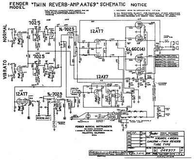 Fender - Twin Reverb aa769 -Schematic Thumbnail