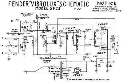 Fender - Vibrolux 5f11 -Schematic Thumbnail
