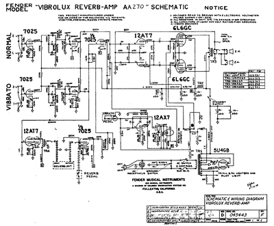 Fender - Vibrolux Reverb aa270 -Schematic Thumbnail