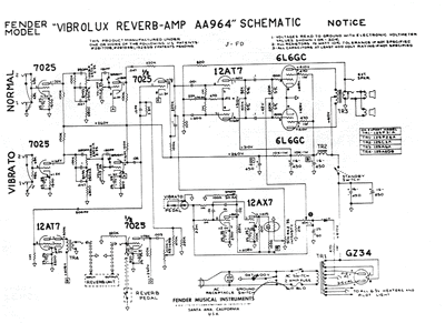 Fender - Vibrolux Reverb aa964 -Schematic Thumbnail