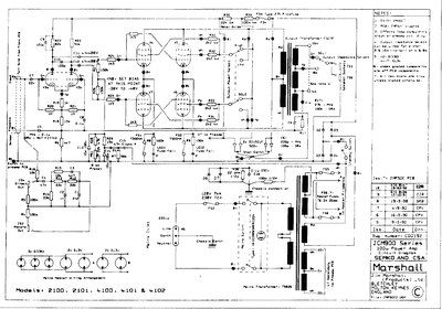 Prowess Amplifiers - Marshall - Schematics - Jcm 900 - 100 Watt Poweramp